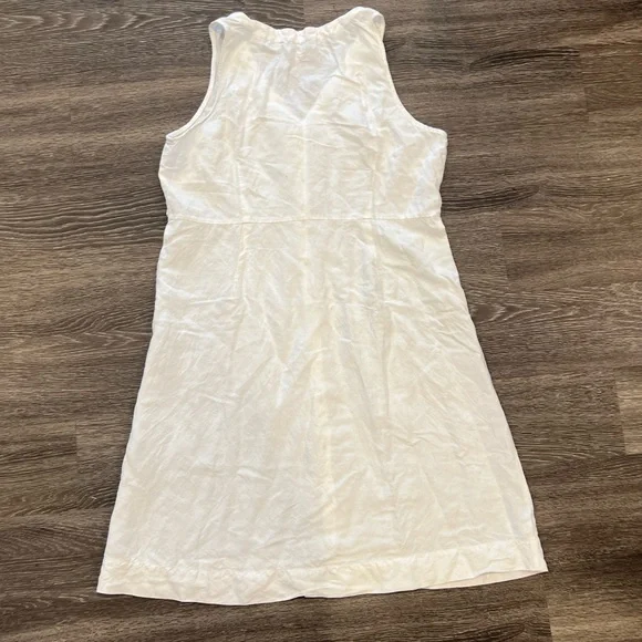 LOFT white linen Sleeveless Button Dress - Picture 3 of 3